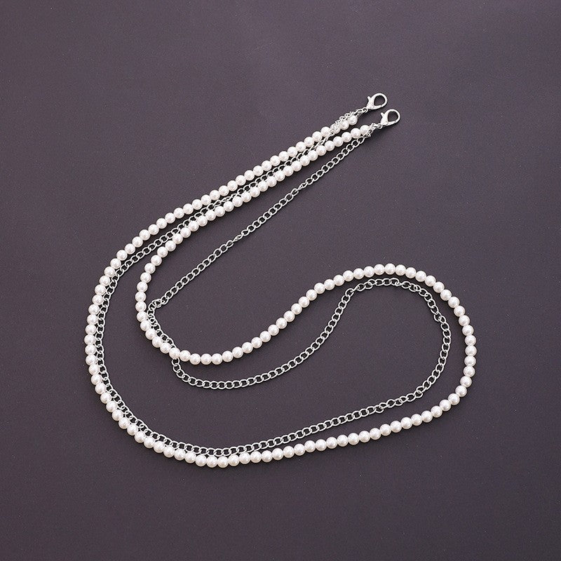 Elegant Pearl and Chain Necklace Kalsten