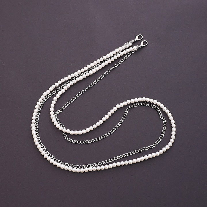 Elegant Pearl and Chain Necklace Kalsten