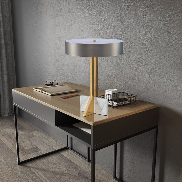Modern Round Side Table with Marble Base