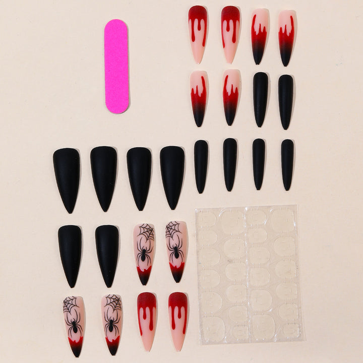 Gothic Halloween-Themed Stiletto Nail Art Extensions Kalsten 1789713400
