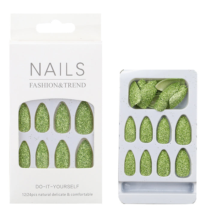 Glittering Almond-Shaped Press-On Nail Tips Kalsten