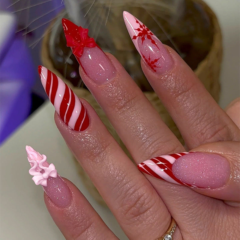 Creative nail art set with festive motifs and embellished accents Kalsten