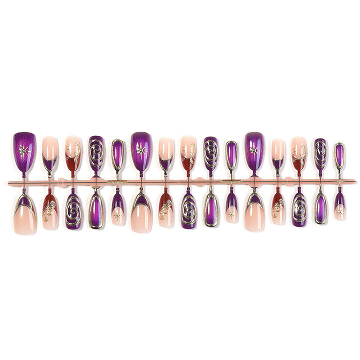 Acrylic nail set with elegant shimmer design Kalsten