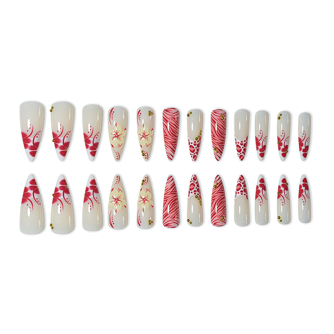 Designer Floral Nail Art Extensions Kalsten