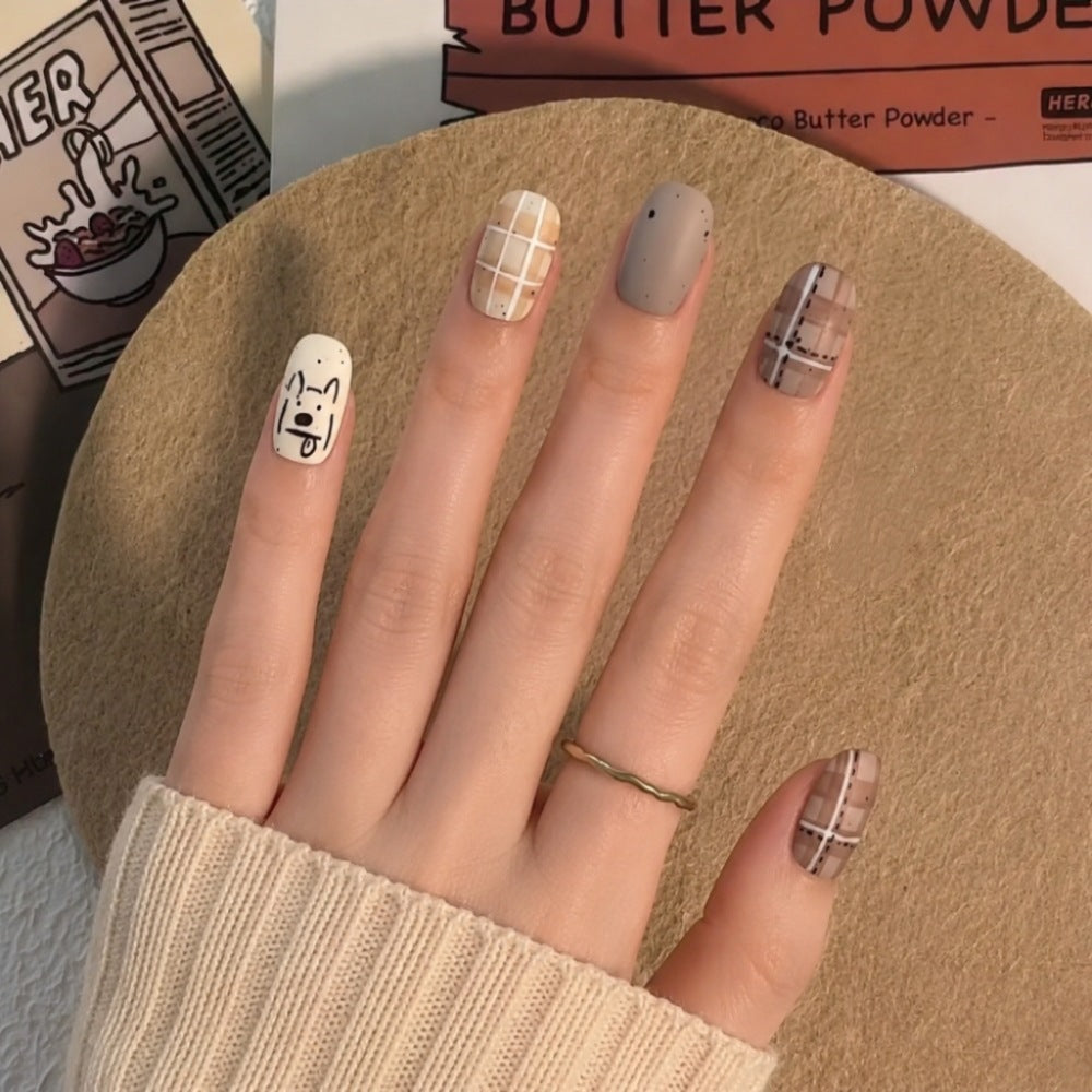 Artistic Press-On Nail Set with Unique Character Designs Kalsten