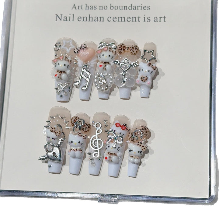 Whimsical Cartoon-Inspired 3D Nail Art Set