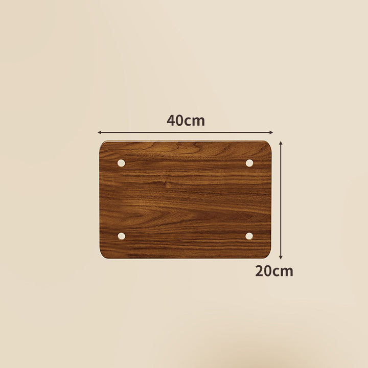 Compact Square Bamboo Shelf Panel with Rounded Corners and Pre-Drilled Mounting Holes
