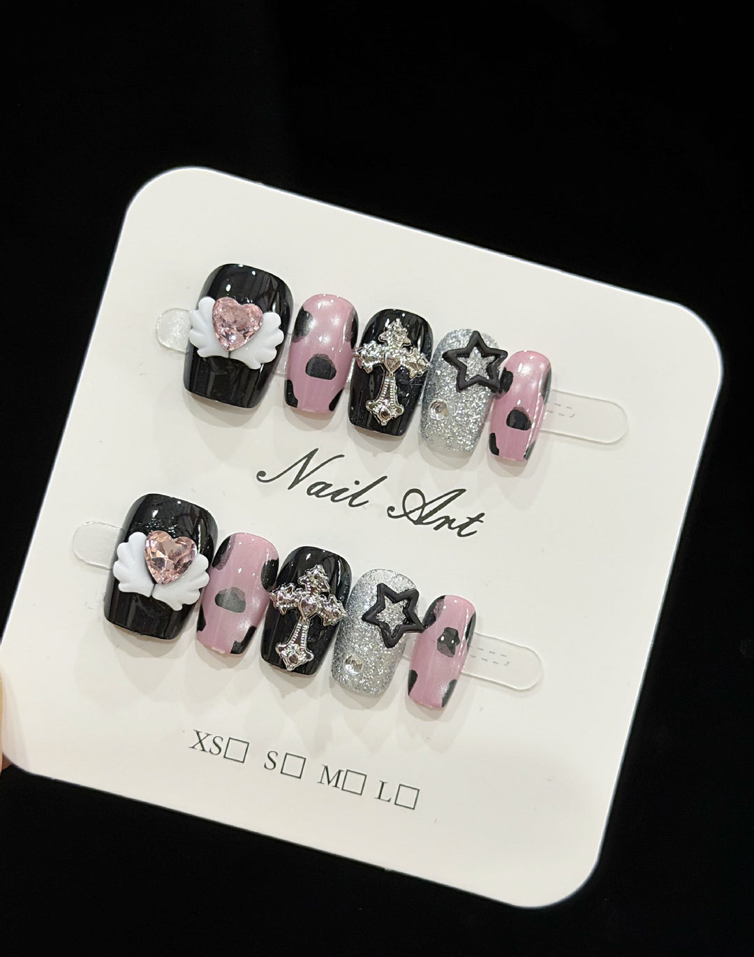 Artistic Press-On Nail Set with Unique Designs Kalsten