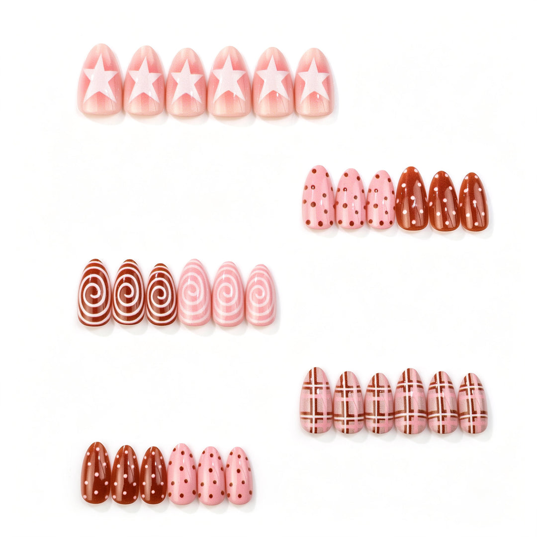Decorative Press-On Nail Art Set with Unique Designs Kalsten