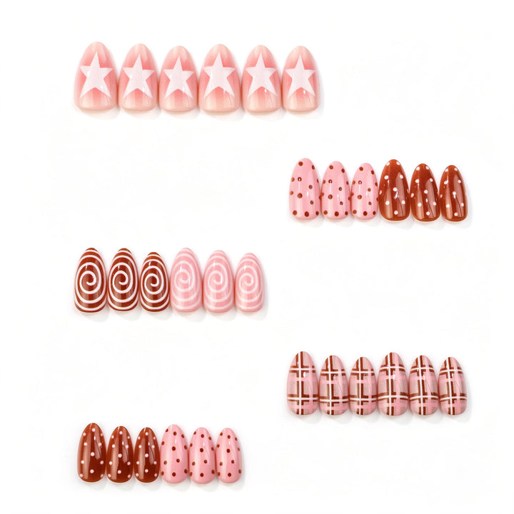 Decorative Press-On Nail Art Set with Unique Designs Kalsten