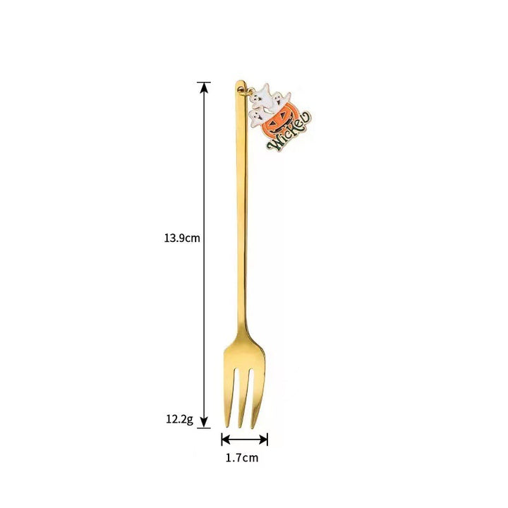 Long Bar Spoon Cocktail Stirring Spoon made of Stainless Steel with Halloween Ghost Design