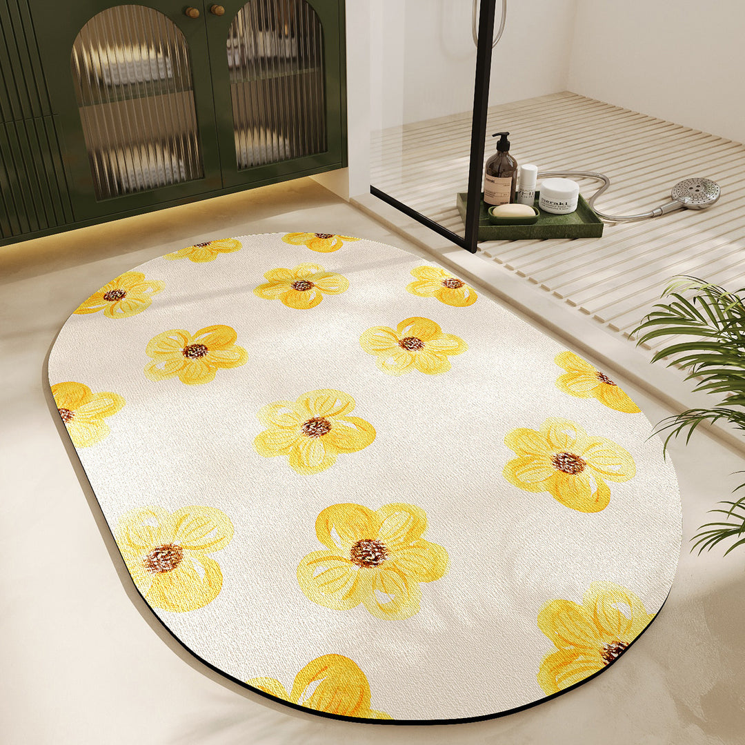 Floral Design Bath Mat