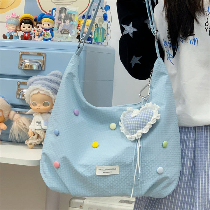 Casual Pop-Embellished Hobo Bag Kalsten