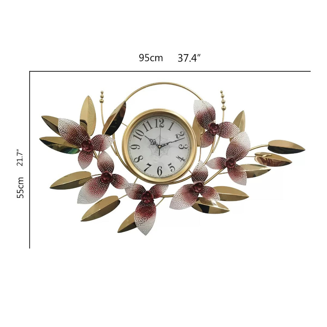 Decorative Metal Floral Wall Clock Kalsten