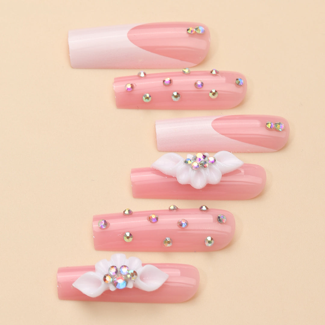 Decorative Floral Press-On Nail Tips Set Kalsten
