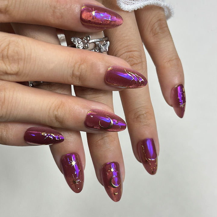 Decorative Press-On Nail Set with Unique Designs Kalsten