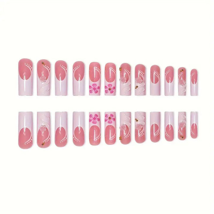 Elegant Floral Acrylic Nail Enhancements Kalsten 1789447194
