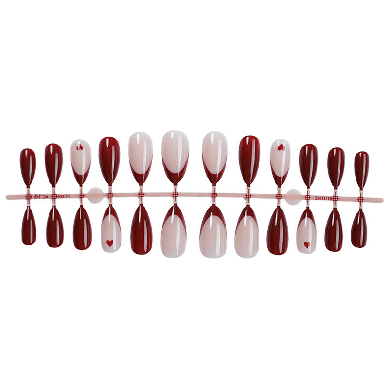 Artificial nail set with romantic heart motifs Kalsten