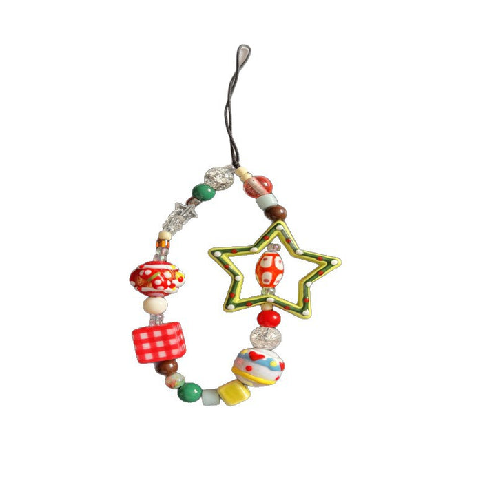 Colorful Handmade Beaded Charm Lanyard Kalsten