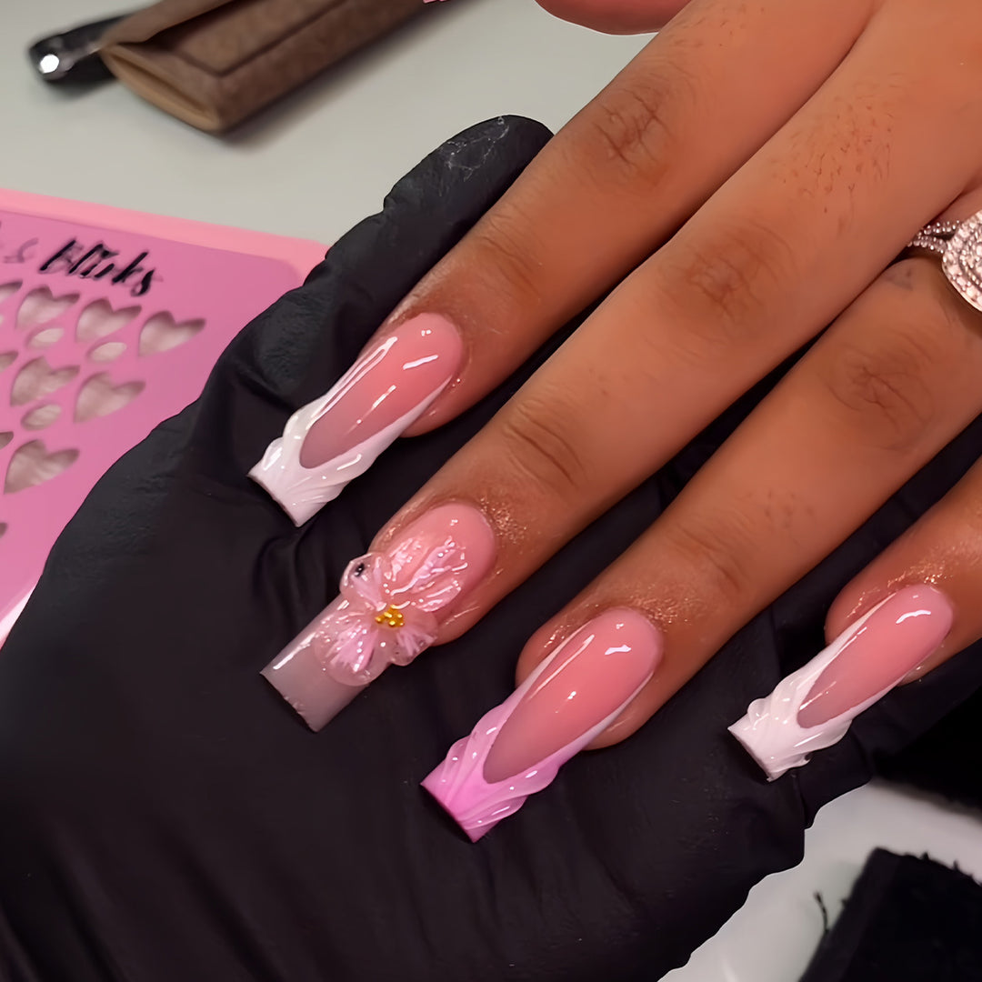 Floral-Inspired 3D Press-On Nail Art Extensions Kalsten