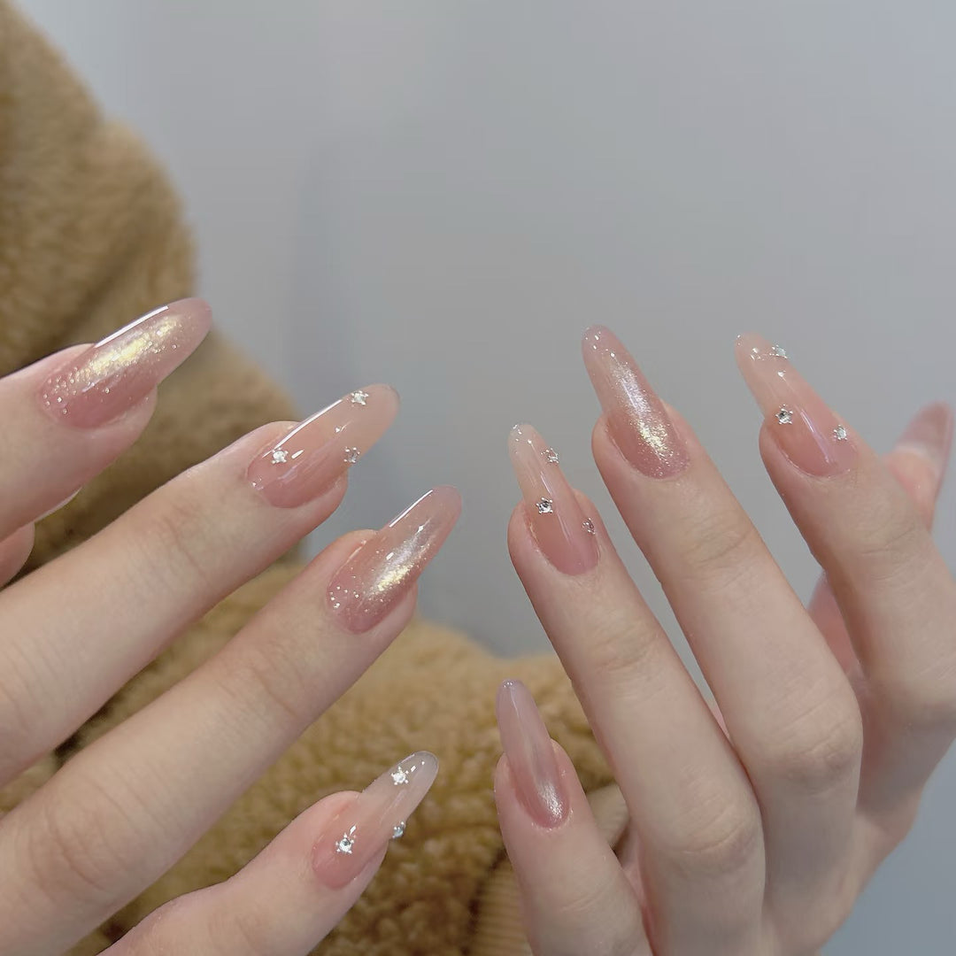 Elegant artificial nails with glitter accents Kalsten