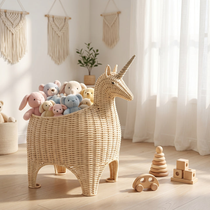 Playful storage basket in unicorn shape Kalsten