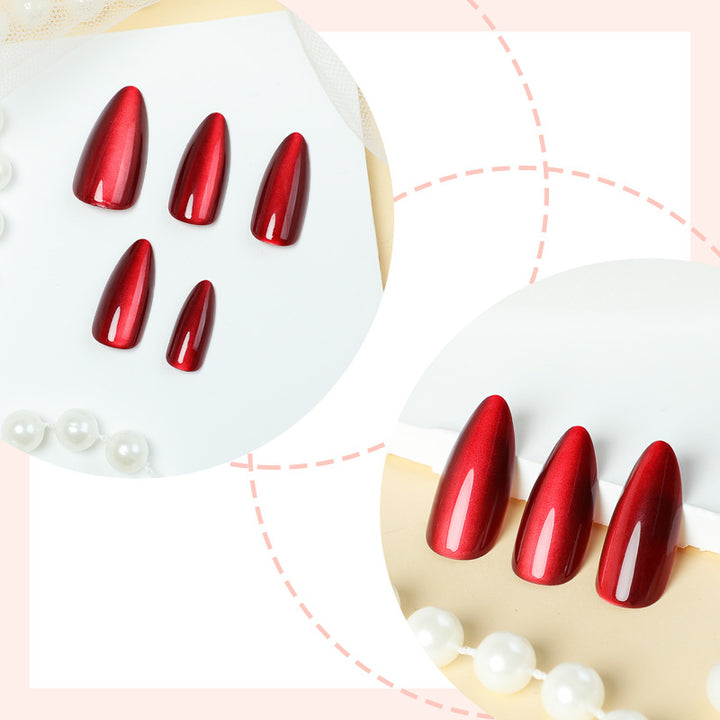 Elegant Almond-Shaped Press-On Nails with Glossy Finish kalsten