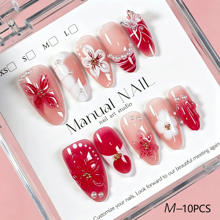 Decorative Floral Press-On Nail Art Collection Kalsten