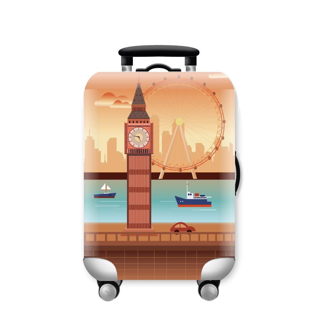 Unisex Hard Shell Travel Suitcase with Urban Skyline Design Kalsten