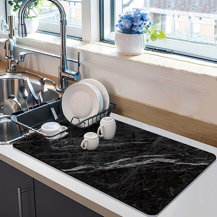 Stylish Marble-Effect Kitchen Mat Kalsten