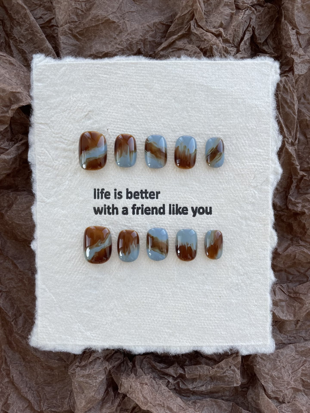 Artistic Resin Press-On Nail Art Set