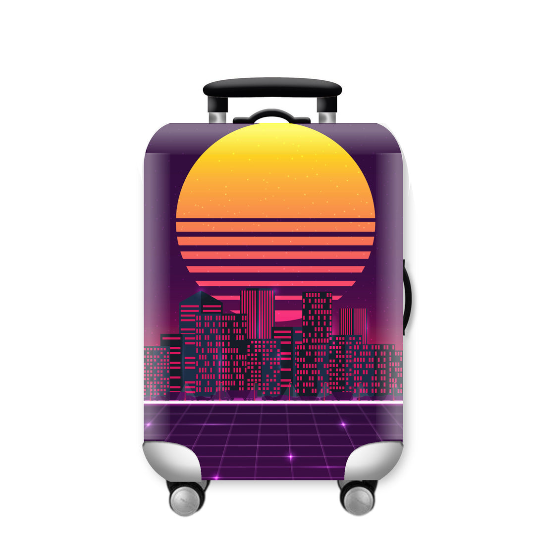 Women Hard Shell Suitcase with Urban Skyline Motif Kalsten