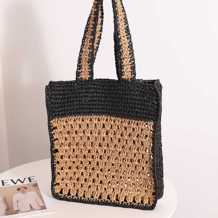 Hand-knotted tote bag in modern net design Kalsten