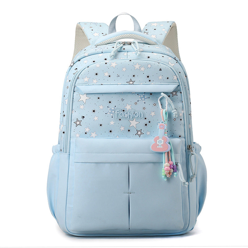 Star-Print Multi-Compartment Backpack