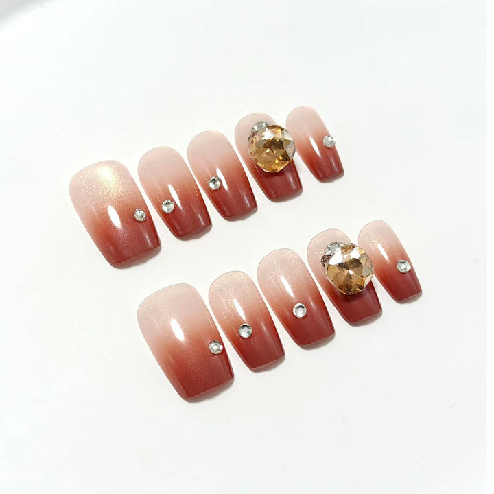 Artificial nail set with glittering rhinestone applications Kalsten