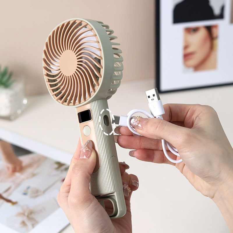 Unisex Handheld Rechargeable Digital Display Fan Kalsten