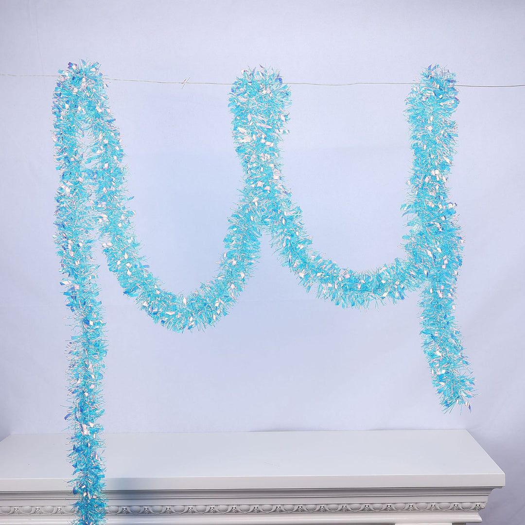 Glittering Christmas garland with snowflake motifs