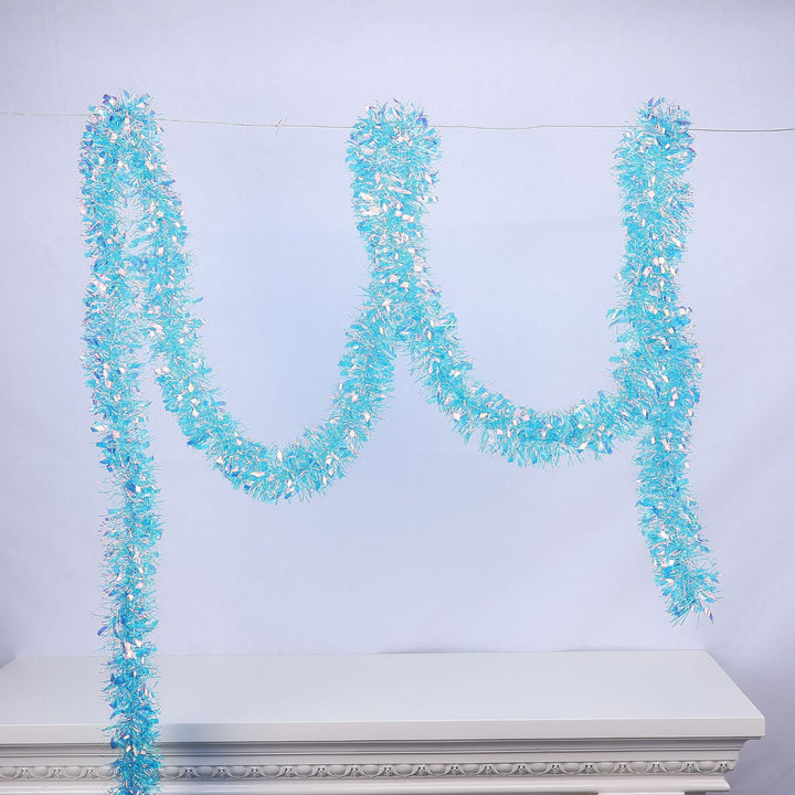 Glittering Christmas garland with snowflake motifs