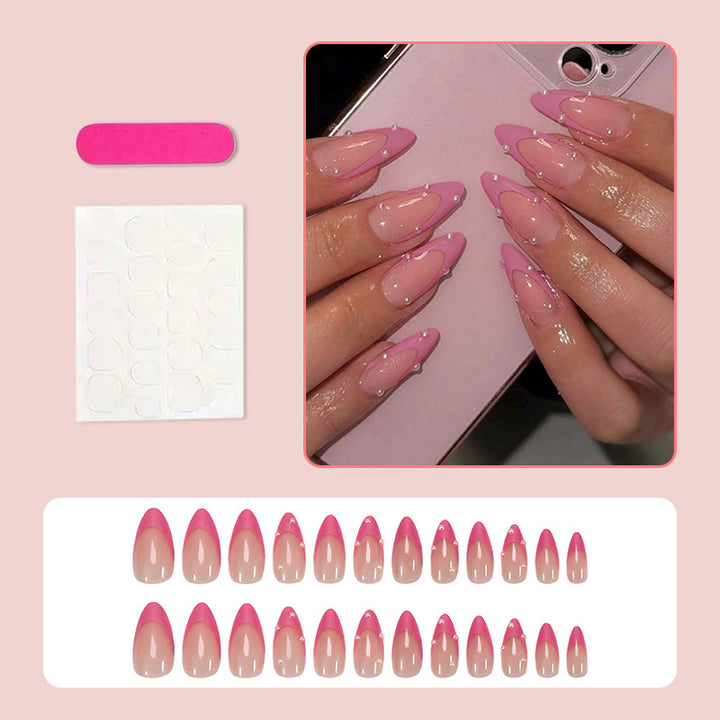 Acrylic Nail Set with Elegant Bows and Glamorous Accent Kalsten