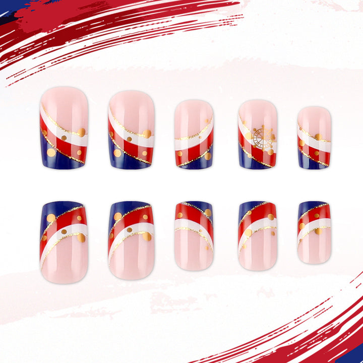 Nautical-Themed Press-On Nails Kalsten
