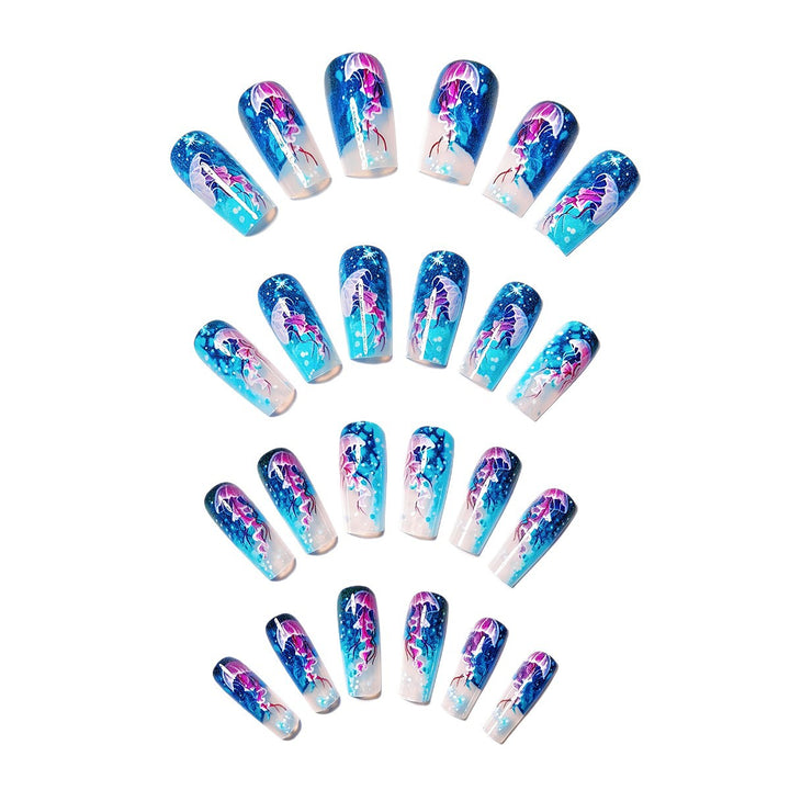 Artificial nails with impressive jellyfish design Kalsten