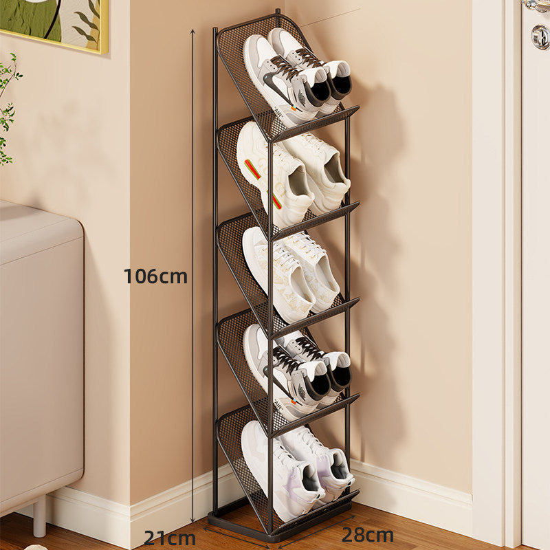 Vertical Angled Mesh Shoe Organizer Rack