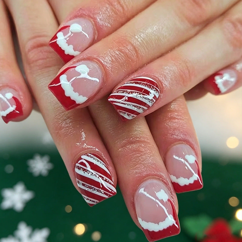 Festive Holiday Themed Acrylic Nail Art Enhancements Kalsten
