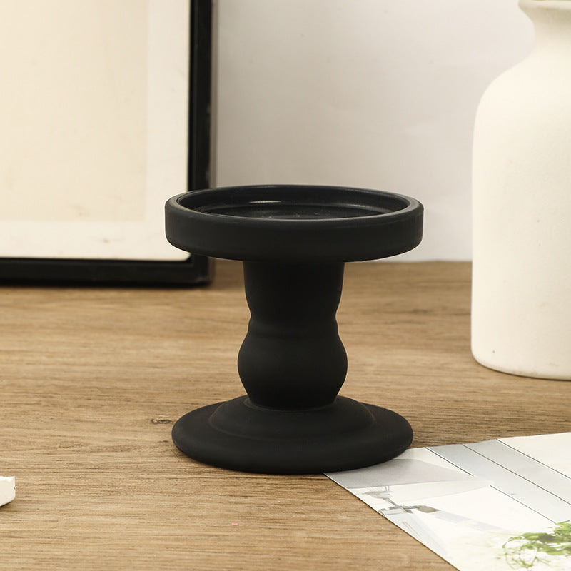 Textured Vertical-Ribbed Pointed-Top Decorative Pillar Candle