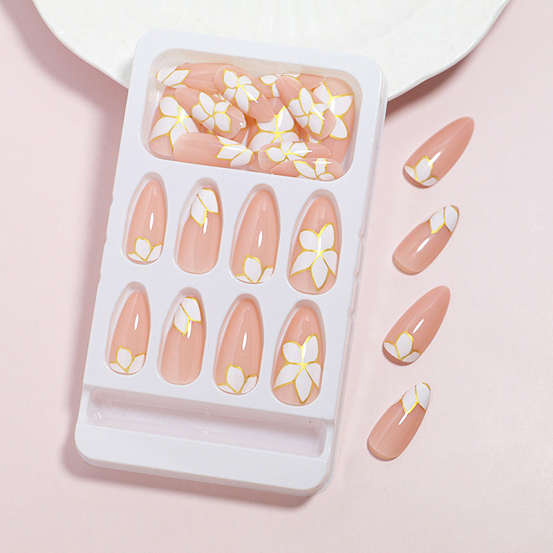 Elegant Floral-accented Press-On Nail Set Kalsten