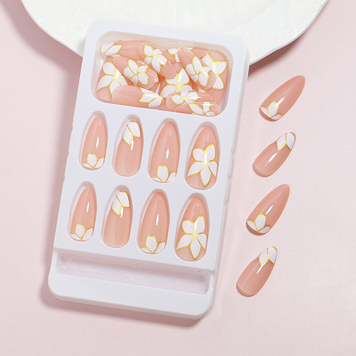 Elegant Floral-accented Press-On Nail Set Kalsten