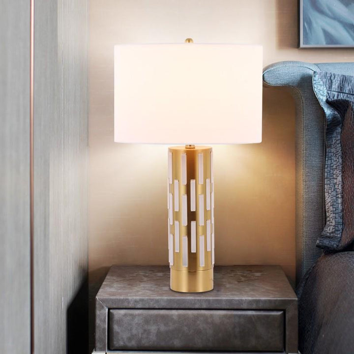 Elegant Decorative Table Lamp with Geometric Base