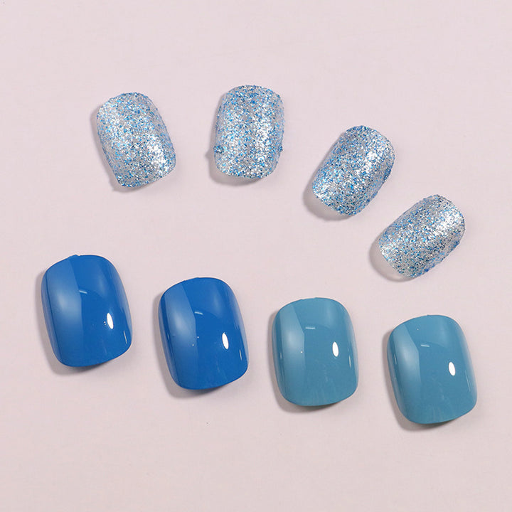 Artistic Press-On Nail Set with Sparkling Glitter Effect Kalsten