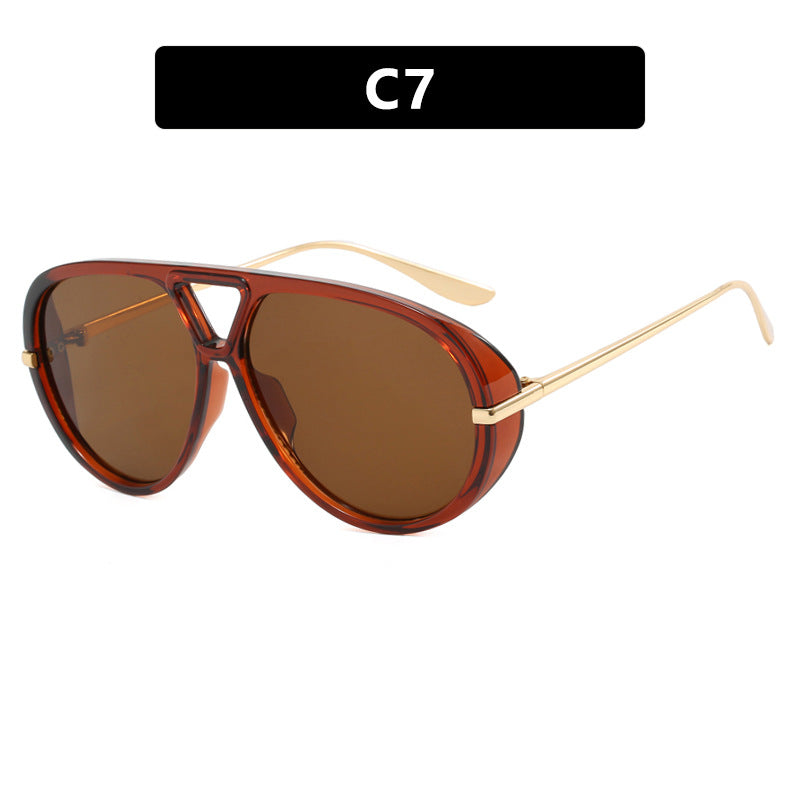 Women's oversized sunglasses with elegant plastic frame and mirrored lenses Kalsten