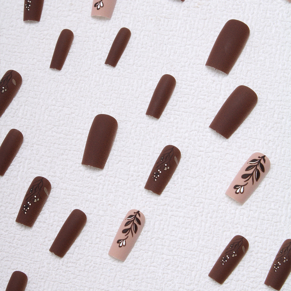Elegant Floral Matte Press-On Nails Kalsten